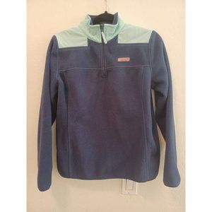 Vineyard Vines Fleece Pullover Jacket Womens Sz XS Blue 1/4 Zip Long Sleeve